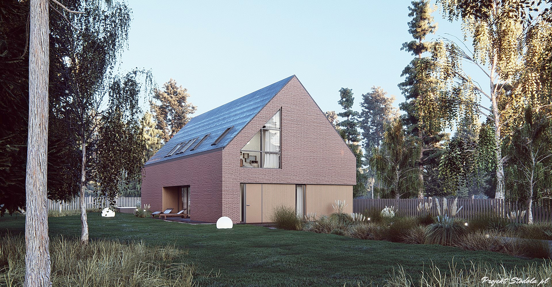Projekt Stodoła Simple Perspektywa front boczna B