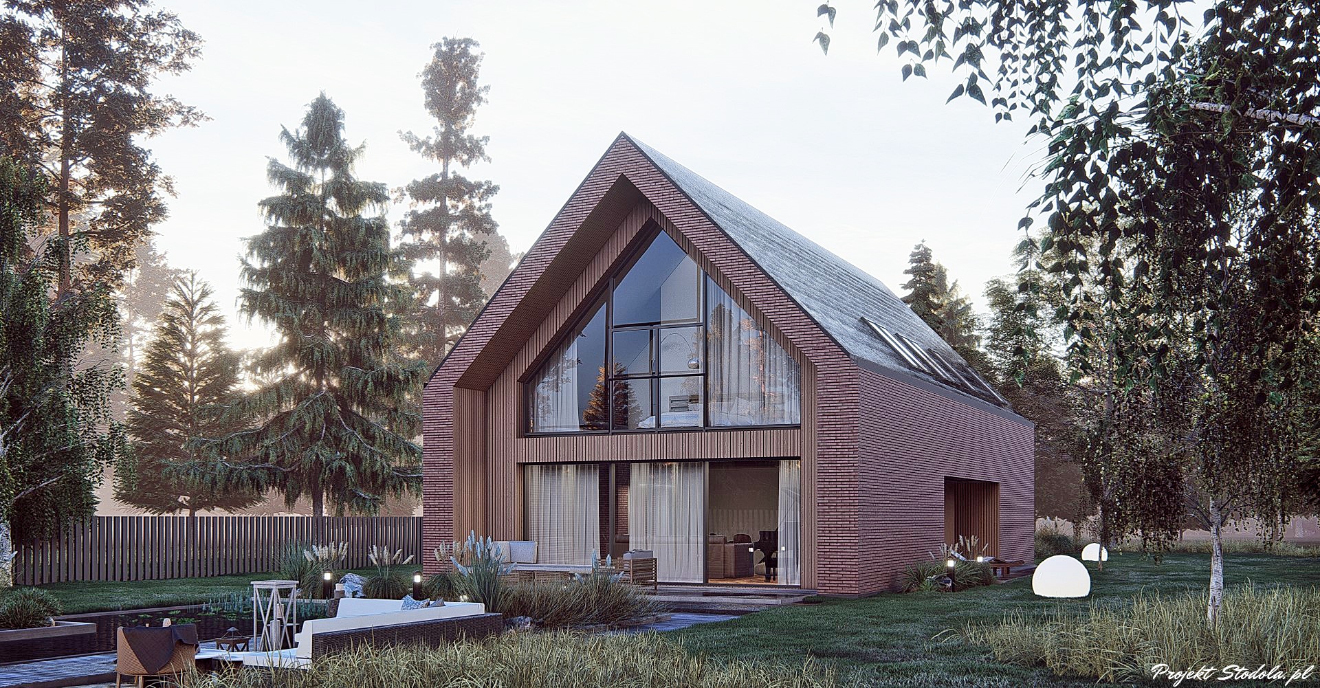 Projekt Stodoła Simple Perspektywa ogrodowa (1)B