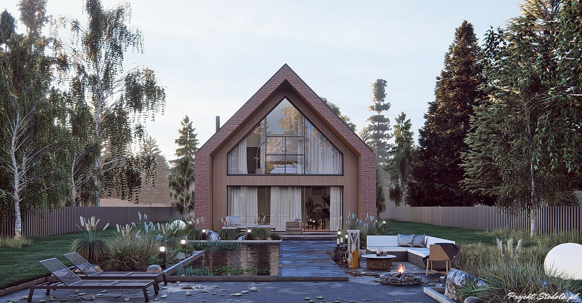 Projekt Stodoła Simple Perspektywa ogrodowa (2)B