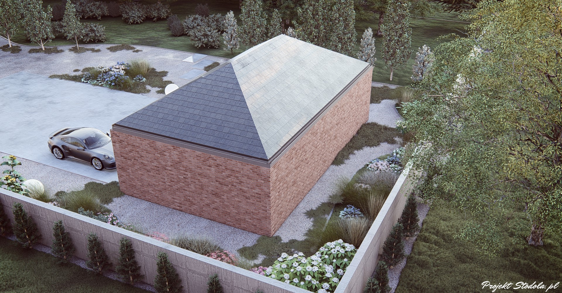 Garaż W.c 3 STANOWISKA aksonometria 1