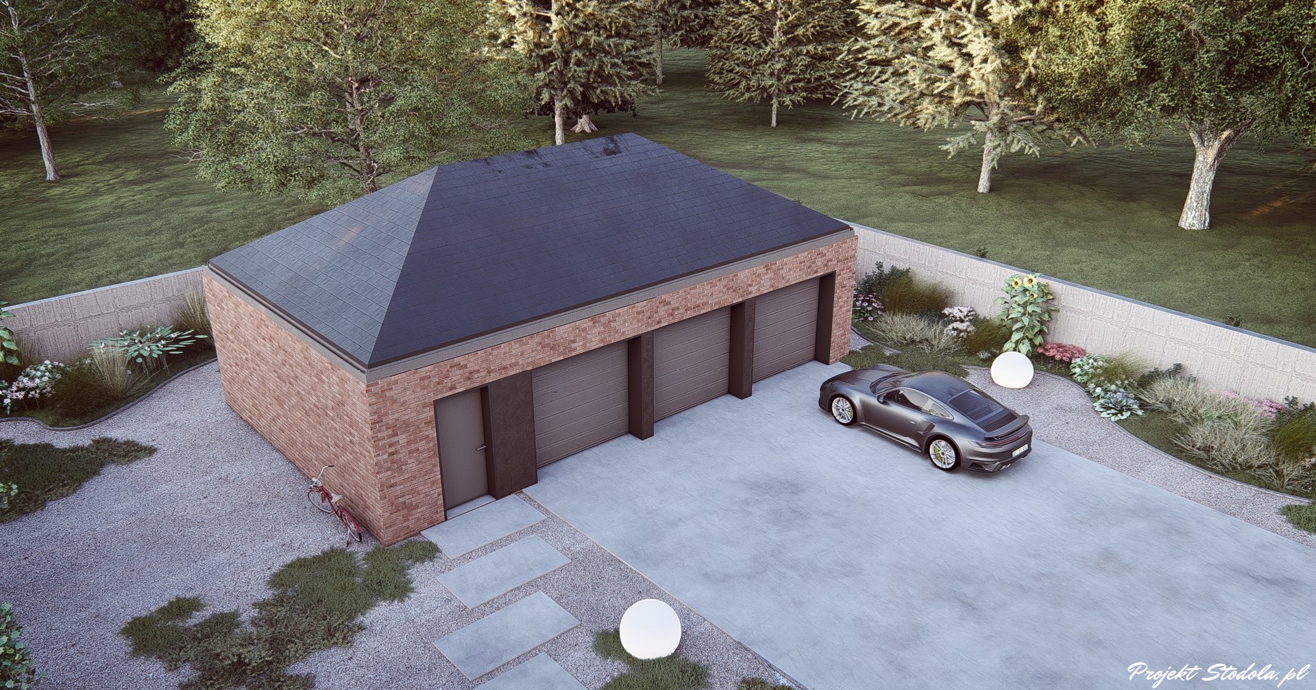 Garaż W.c 3 STANOWISKA aksonometria 2