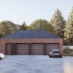 Garaż W.c 3 STANOWISKA elewacja frontowa