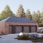 Garaż W.c 3 STANOWISKA perspektywa z boku