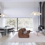 Projekt Stodoła Solo Bis salon duże przeszklenie