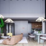 Projekt Stodoła Solo Bis salon z antresolą