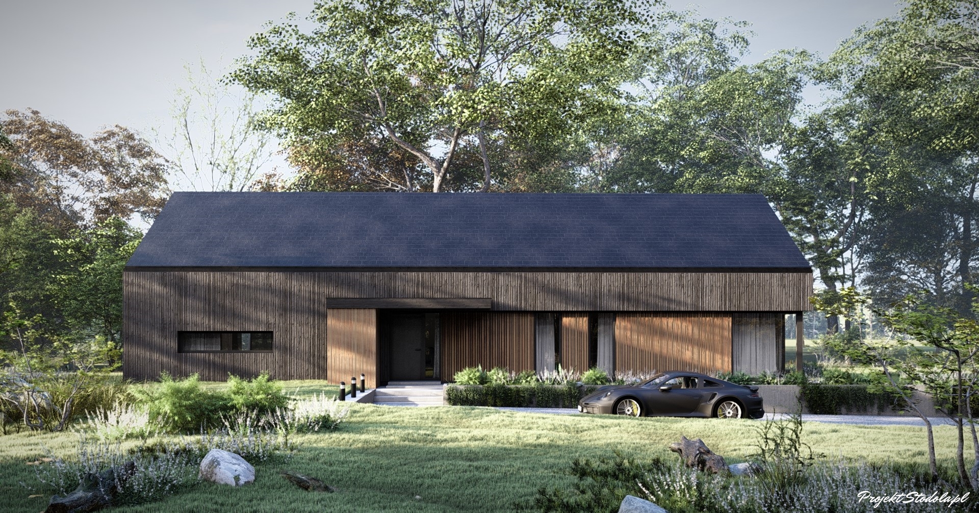 Stodoła Solo bis elewacja boczna - wejsciowa