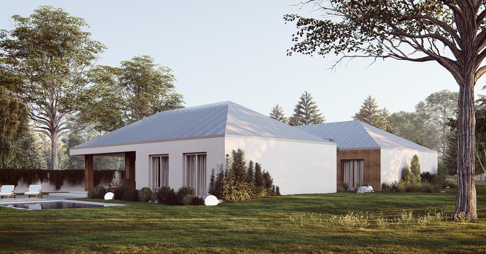 Projekt Stodoła z Patio Elewacja boczna 2