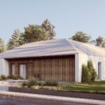 Projekt Stodoła z Patio Elewacja z podjazdu