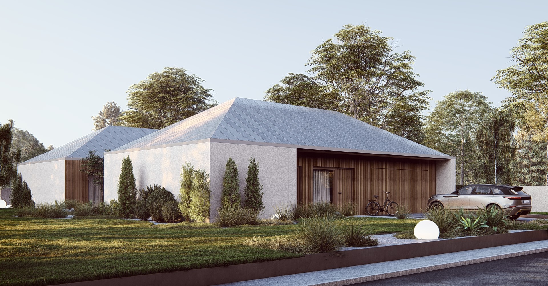 Projekt Stodoła z Patio Wjazd