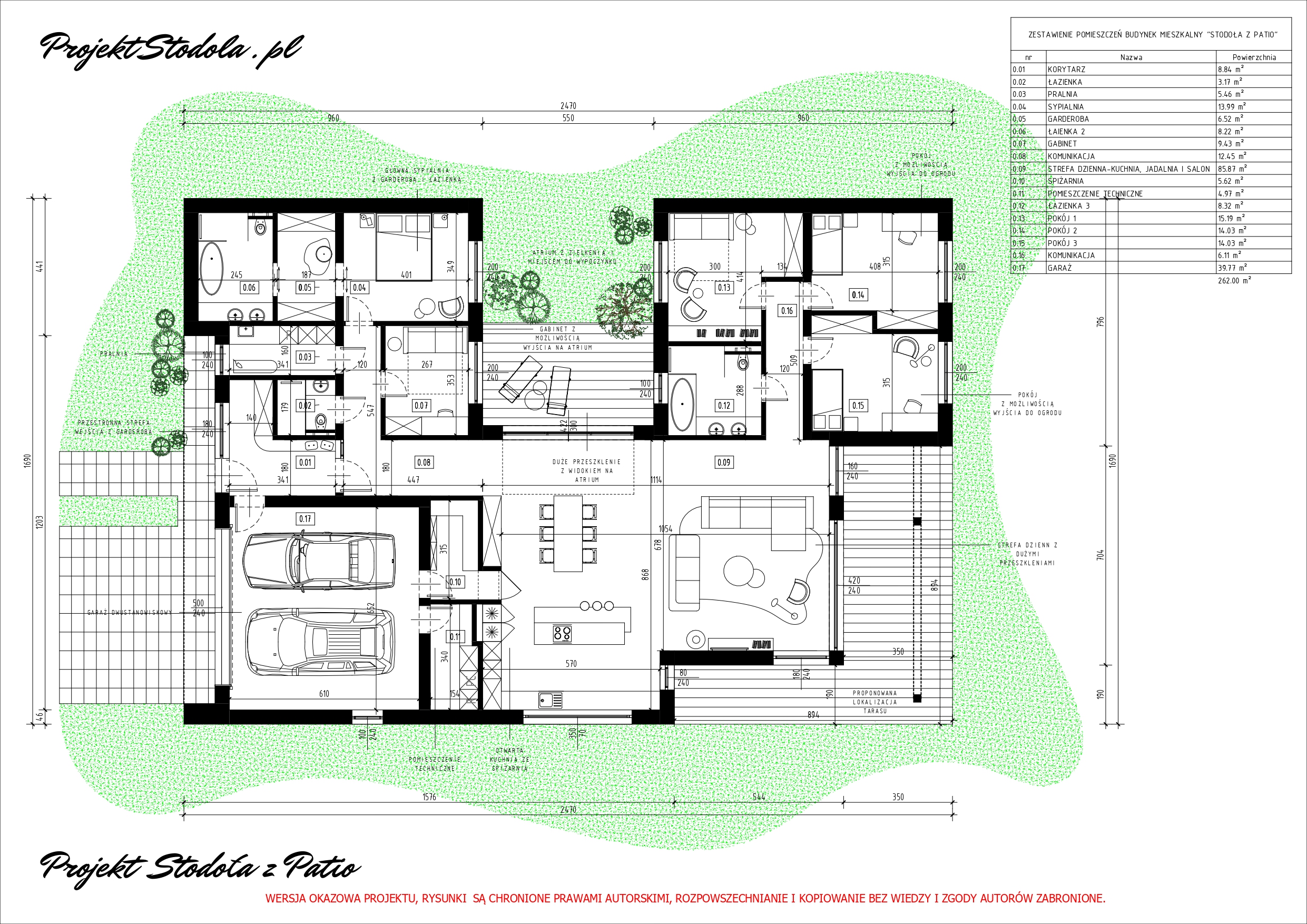 STODOŁA Z PATIO RZUT PARTERU