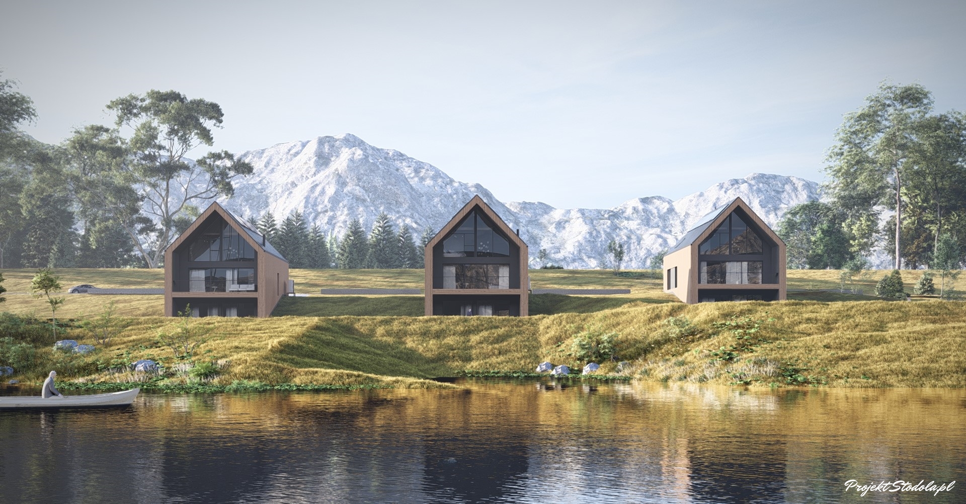 Stodola L Compact Holiday - elewacje tył, jezioro