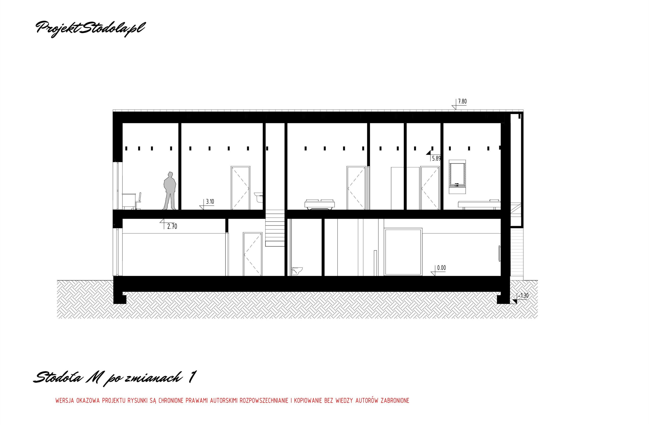 Stodoła po zmianach M przekroje
