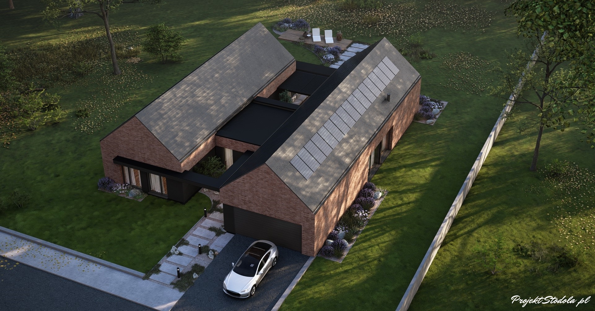 9_Projekt Stodoła Podwójna plus_ lot ptaka