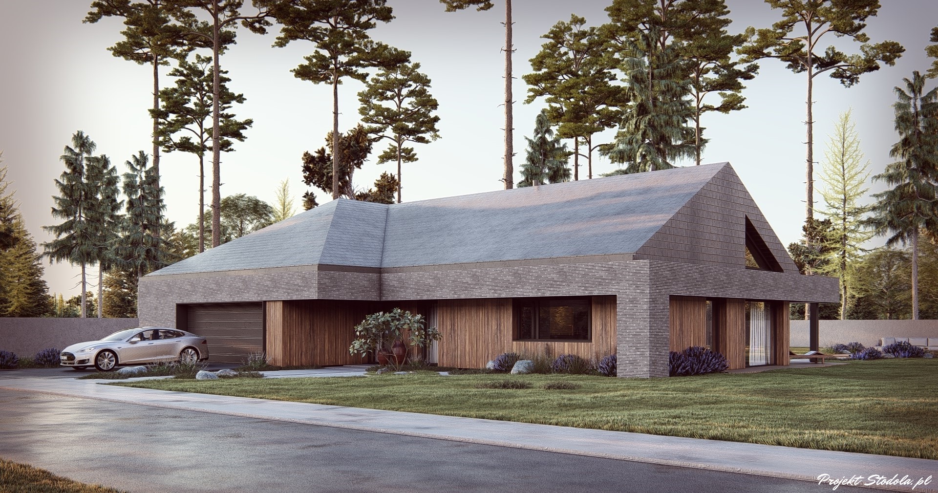Stodoła S+Superb lustrzane odbicie widok front -bok