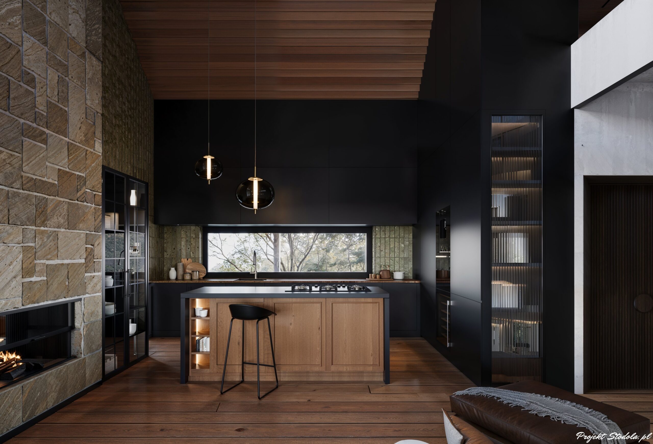 Modern Farmhouse Kuchnia z wyspą podstawa