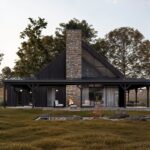 Projekt Stodoła Modern Farmhous elewacja ogrodowa podstawa