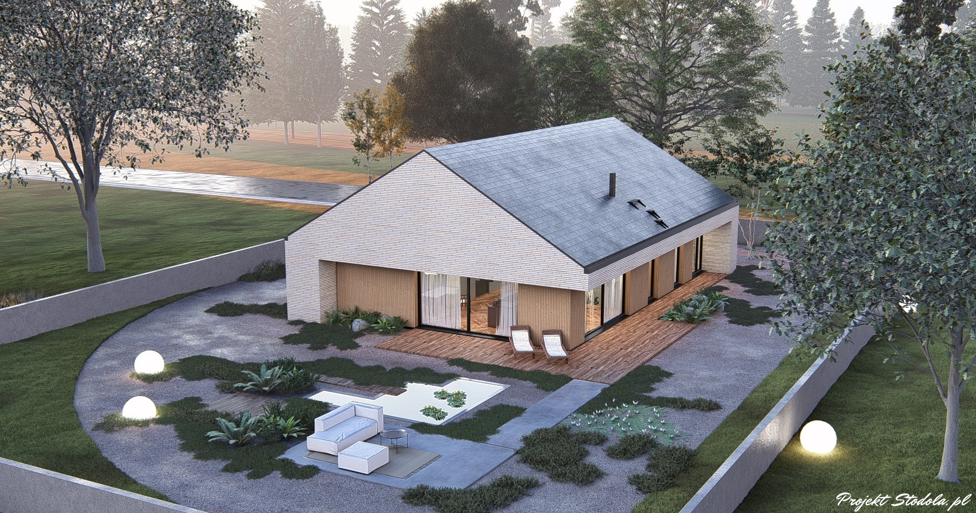 Projekt Stodoła S Solo Aksonometria wersja podstawowa