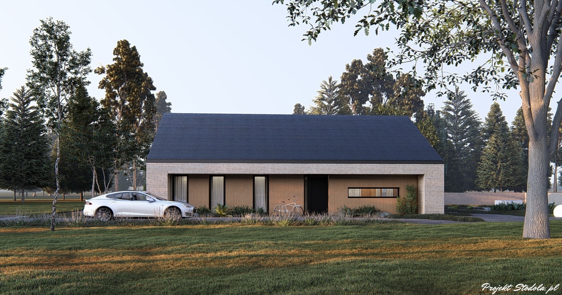 Projekt Stodoła S Solo Elewacja frontowa wersja podstawowa