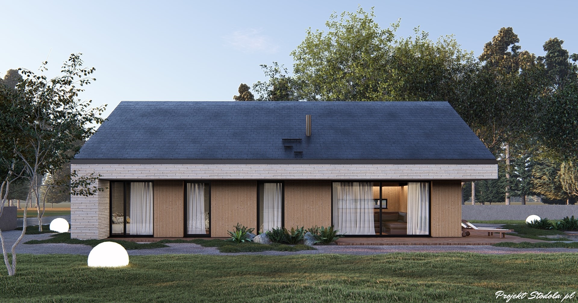 Projekt Stodoła S Solo Elewacja ogrodowa 2 wersja podstawowa