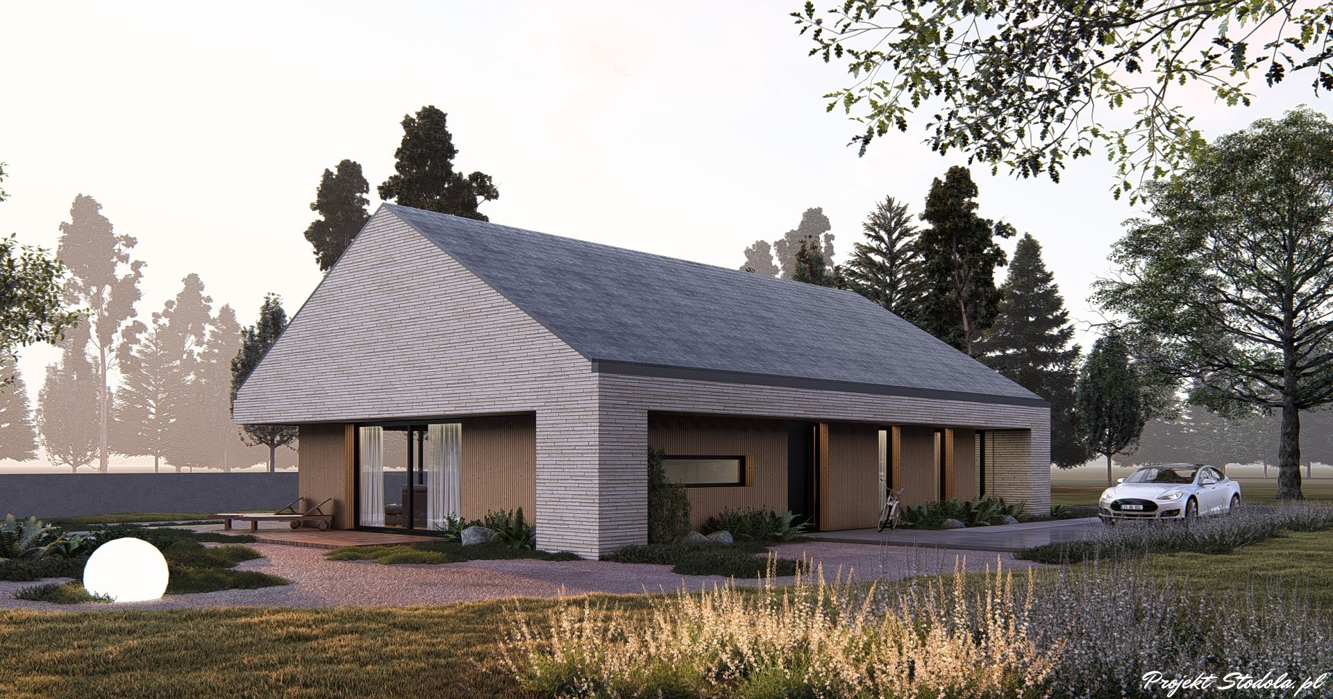 Projekt Stodoła S Solo Perspektywa boczna wersja podstawowa