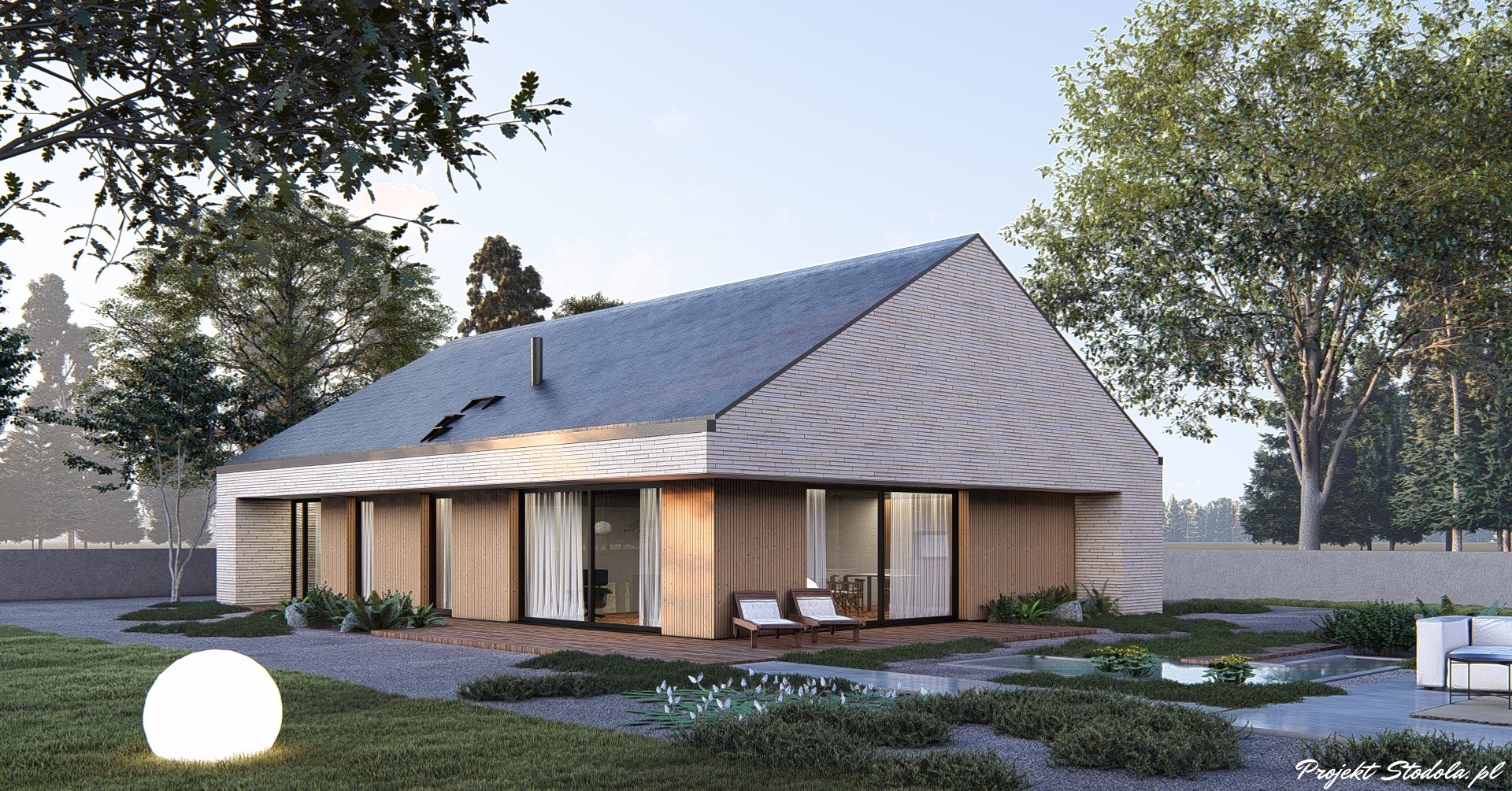 Projekt Stodoła S Solo Perspektywa ogrodowa wersja podstawowa