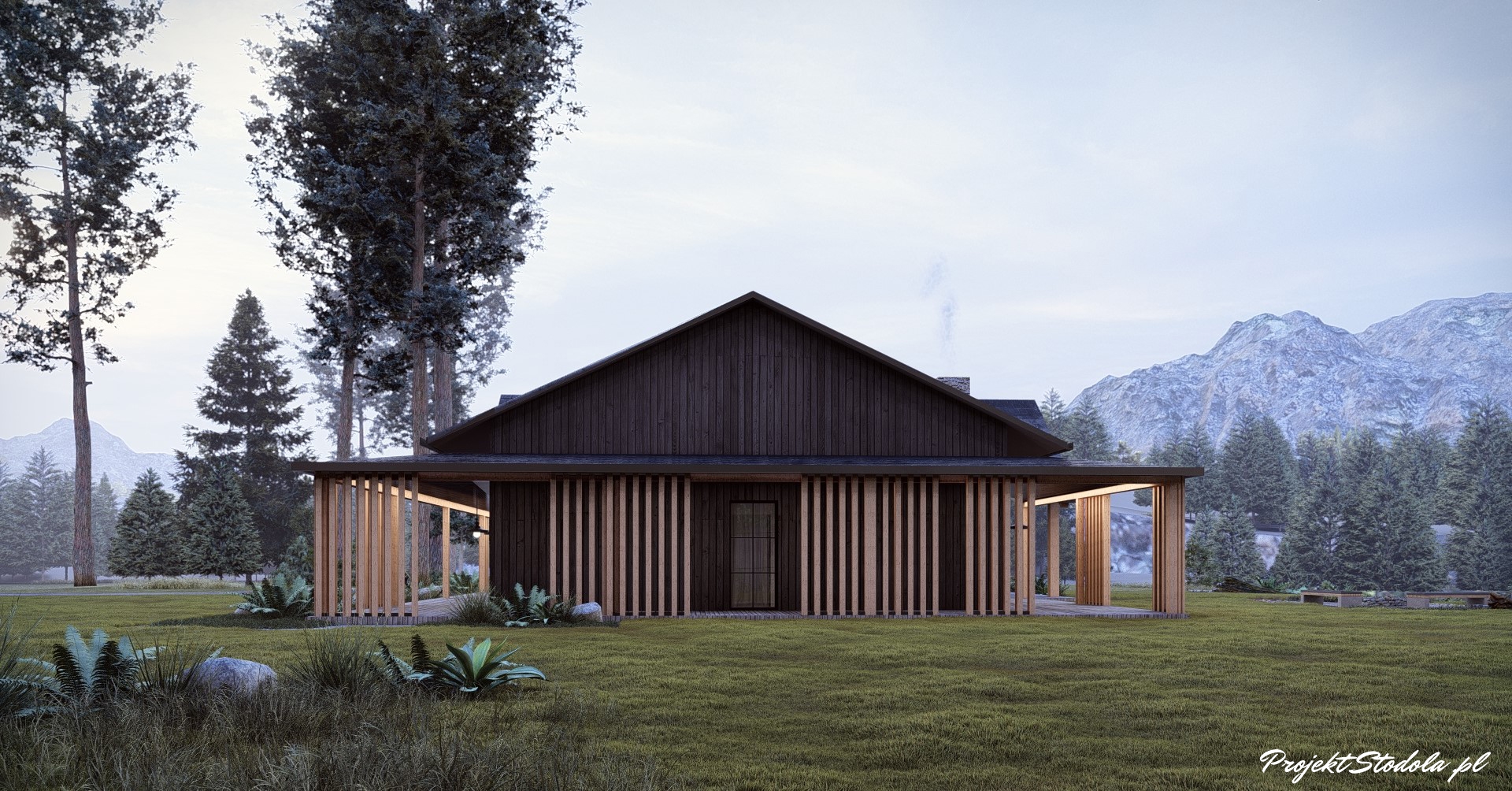 Projekt Stodoła FarmHouse elewacja boczna1