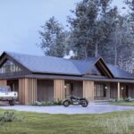 Projekt Stodoła FarmHouse widok bok front