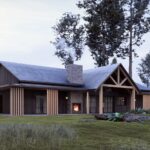 Projekt Stodoła FarmHouse widok bok tył