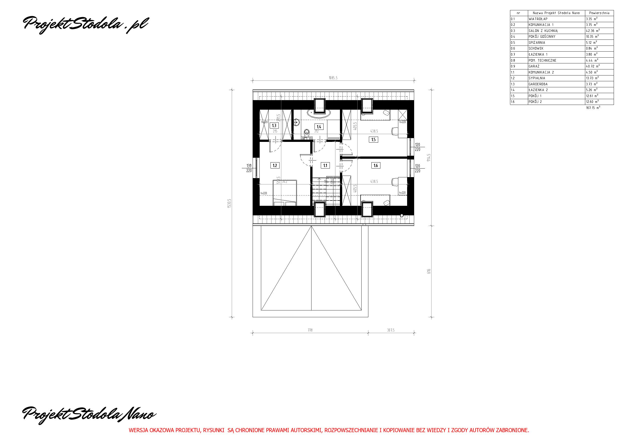 PROJEKT STODOŁA NANO podstawa_rzut poddasza