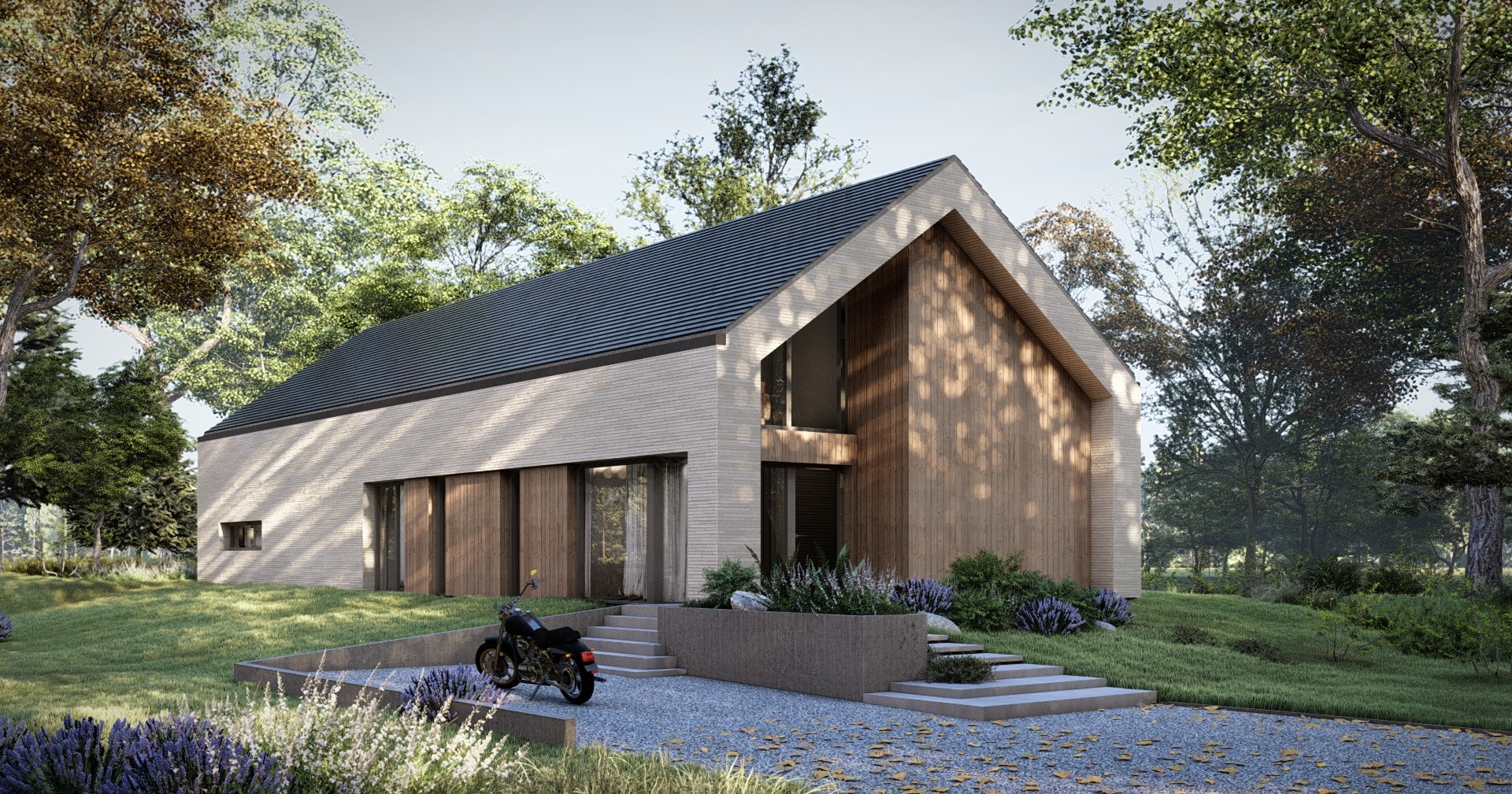 PROJEKT STODOŁA SOLO BIS FRONT PERSPEKTYWA FRONTOWA wersja podstawowa