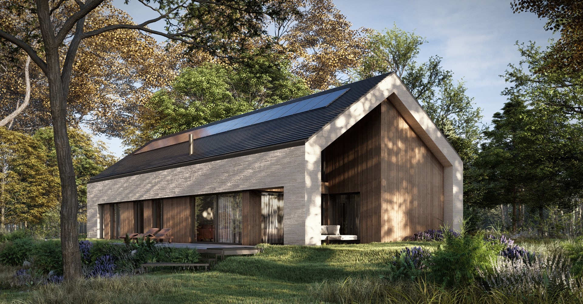 PROJEKT STODOŁA SOLO BIS FRONT PERSPEKTYWA OGRODOWA wersja podstawowa