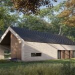 PROJEKT STODOŁA SOLO BIS FRONT perspektywa z ogrodu 2 wersja podstawowa