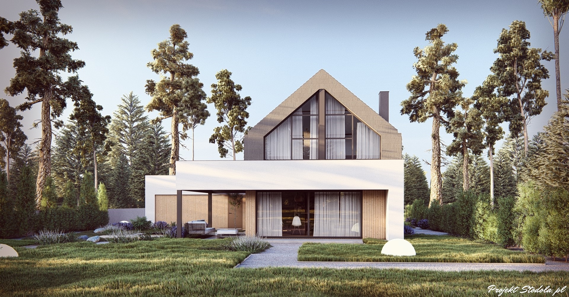 Projekt Stodoła Comfort + Elewacja ogrodowa