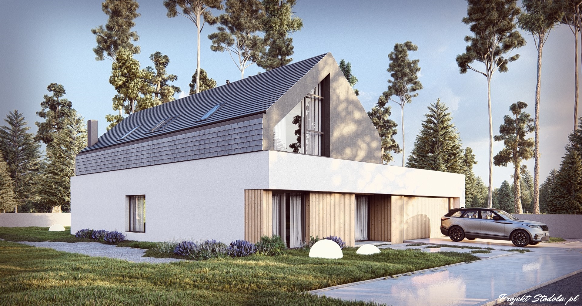 Projekt Stodoła Comfort + Perspektywa z ulicy