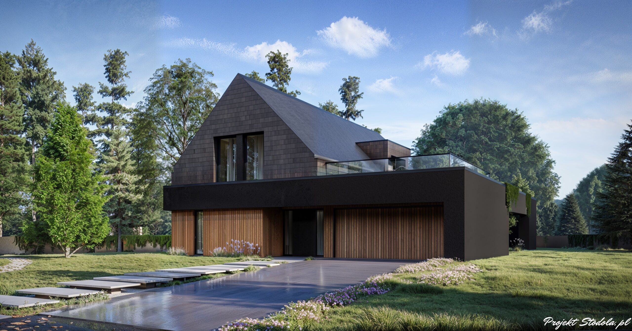 Projekt Stodoła XL Minus Perspektywa frontowa