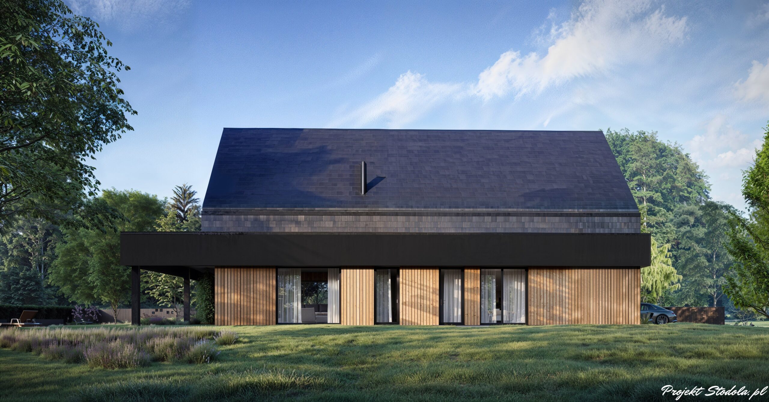 Projekt Stodoła XL Minus perspektywa boczna 2