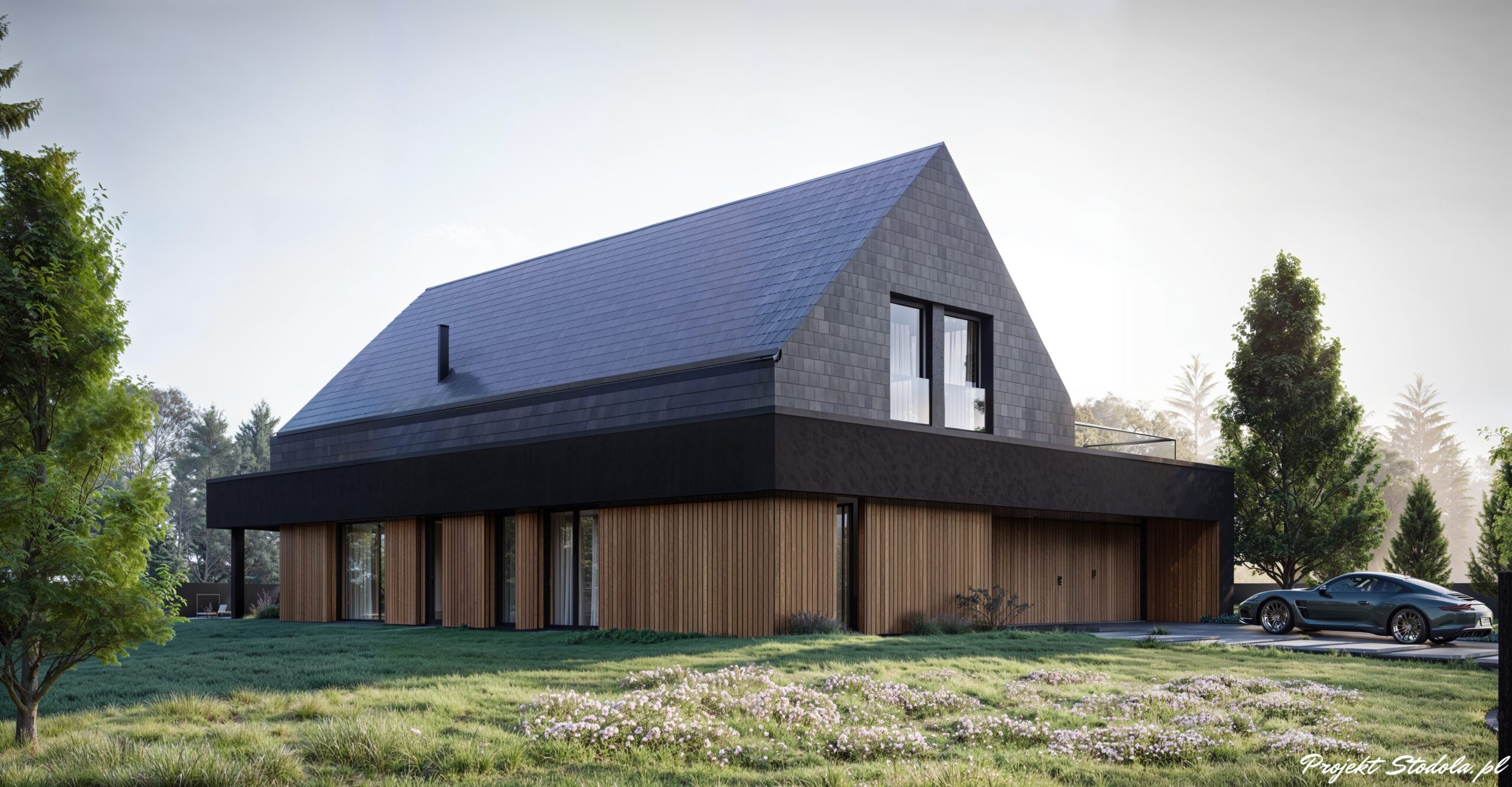 Projekt Stodoła XL Minus perspektywa frontowa 2